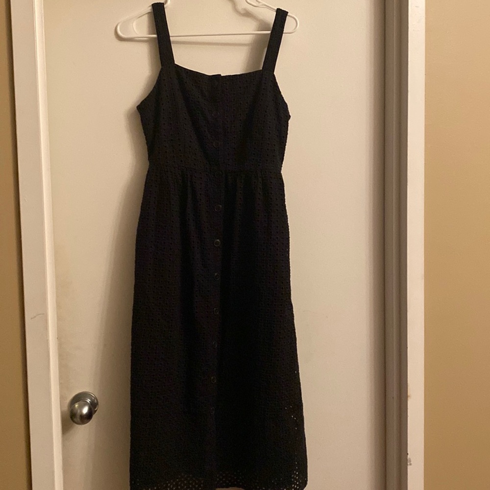 Jcrew eyelet midi sphagetti strap dress